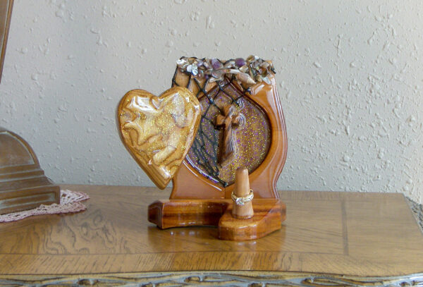 “Eternal Embrace – Carneywood & Zebrawood Ring Holder” - Image 4
