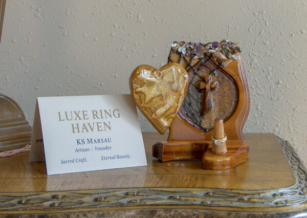 “Eternal Embrace – Carneywood & Zebrawood Ring Holder” - Image 6