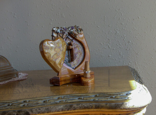 “Eternal Embrace – Carneywood & Zebrawood Ring Holder” - Image 7