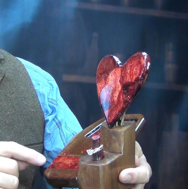 “Radiant Covenant – Red Birch & Burl Wedding Ring Holder” - Image 5
