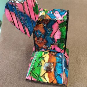 “Promise in Color – Multicolor Dyed Birch Wedding Ring Holder”