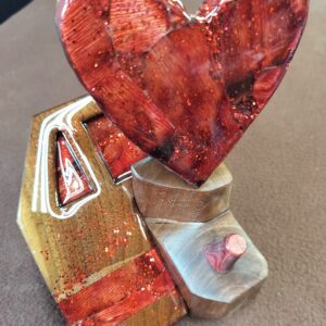 “Radiant Covenant – Red Birch & Burl Wedding Ring Holder”