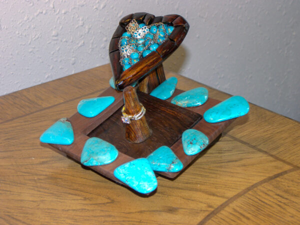Turquoise Grace – Sacred Heart Ring HolderBlessings" with Stone - Image 3