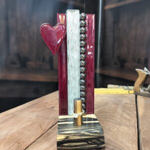 Faithful Flame – Ebony & Purpleheart Ring Holder
