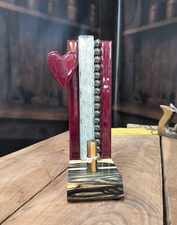 Faithful Flame – Ebony & Purpleheart Ring Holder