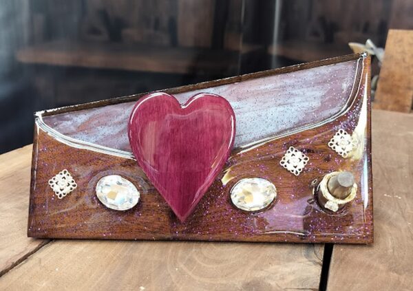 Love Enveloped – Black Walnut & Purpleheart Ring Holder - Image 2