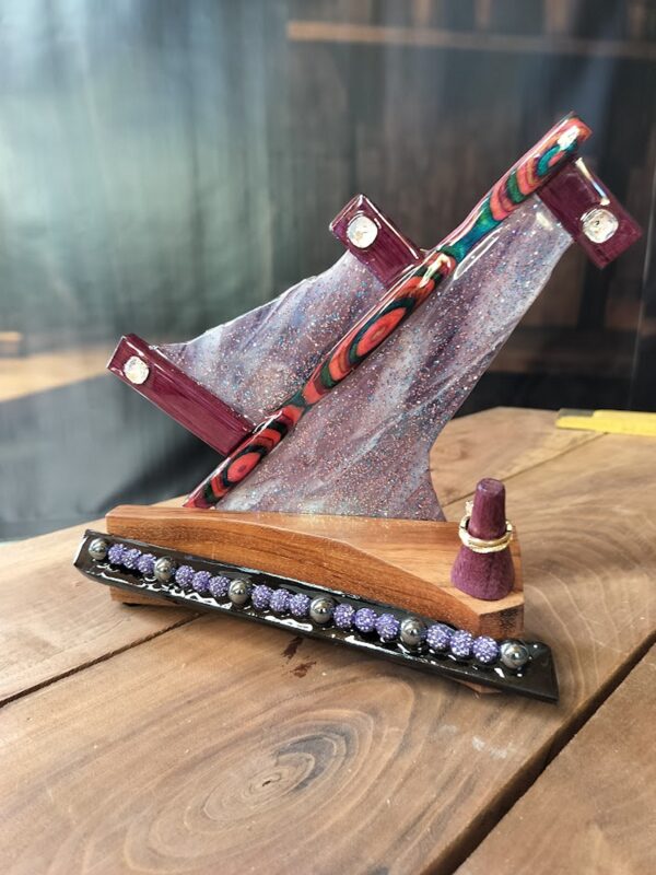 Winds of Covenant – Jatoba & Purpleheart Ring Holder - Image 2