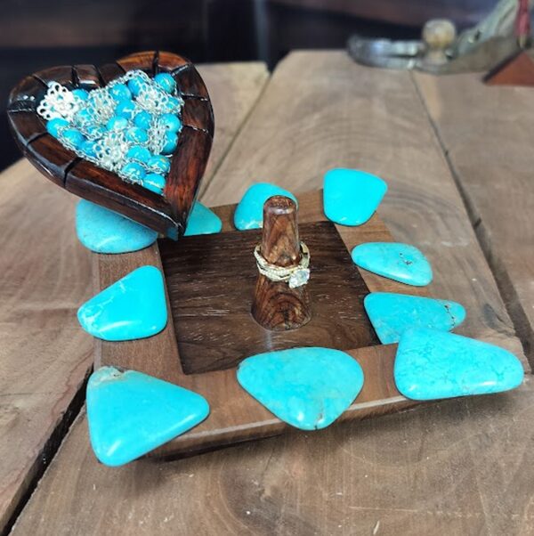 Turquoise Grace – Sacred Heart Ring HolderBlessings" with Stone - Image 7