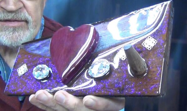 Love Enveloped – Black Walnut & Purpleheart Ring Holder - Image 6