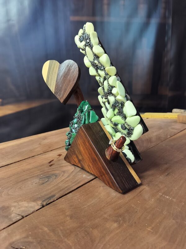 Anchor of Grace – Cocobolo & Jasper Wedding Ring Holder - Image 2