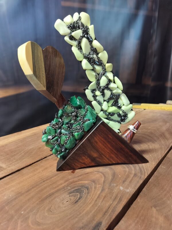 Anchor of Grace – Cocobolo & Jasper Wedding Ring Holder