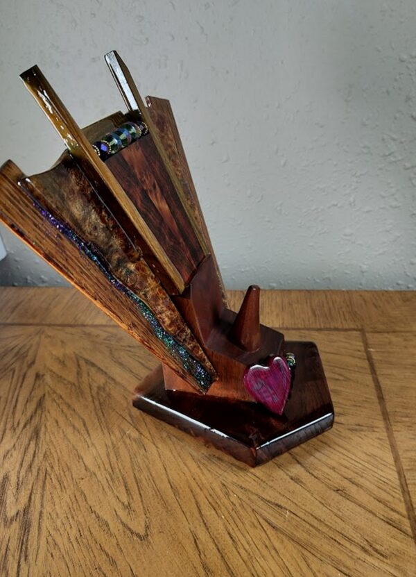 Majestic Promise – Walnut & Burl Wedding Ring Holder - Image 3