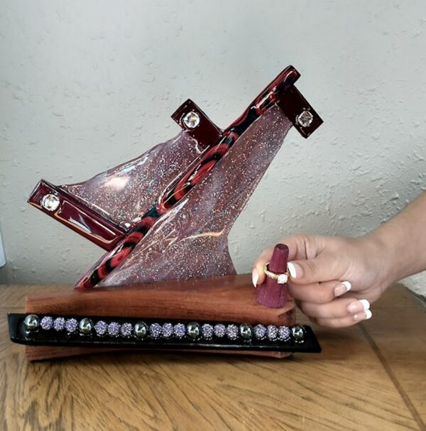 Winds of Covenant – Jatoba & Purpleheart Ring Holder - Image 3